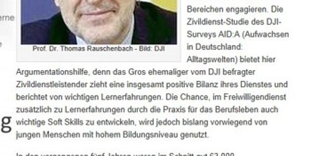 Freiwilligendienste bieten jungen Menschen gute Entwicklungschancen
